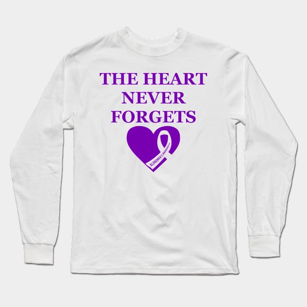 The heart never forgets, Alzheimer’s awareness Long Sleeve T-Shirt by anrockhi